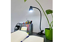 LED lampa na psací stůl s kovovým klipem – černá