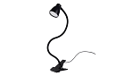 LED lampa na psací stůl s kovovým klipem – černá