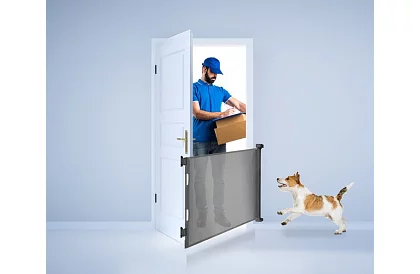 Výsuvná bezpečnostní roleta do dveří – šedá - 157 cm