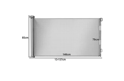 Výsuvná bezpečnostní roleta do dveří – šedá - 157 cm