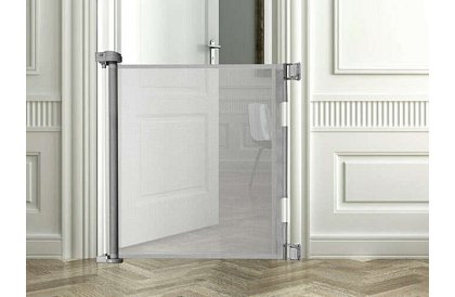 Výsuvná bezpečnostní roleta do dveří – šedá - 157 cm