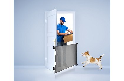 Výsuvná bezpečnostní roleta do dveří – šedá - 157 cm