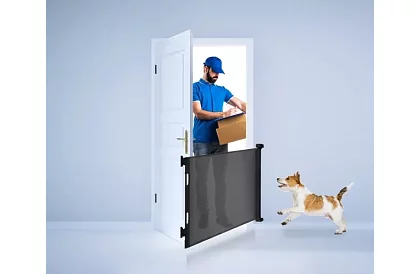 Výsuvná bezpečnostní roleta do dveří – černá – 157 cm