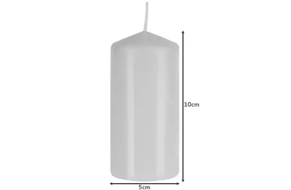Bílá válcová svíčka 10x5 cm – sada 8 kusů