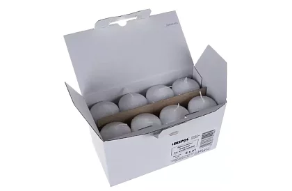 Bílá válcová svíčka 10x5 cm – sada 8 kusů