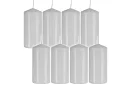 Bílá válcová svíčka 10x5 cm – sada 8 kusů