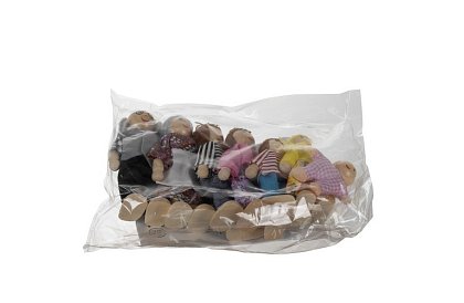 Dřevěné panenky do dětských domečku – 7 ks