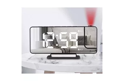 Zrcadlové hodiny s budíkem a projektorem
