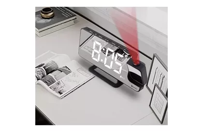 Zrcadlové hodiny s budíkem a projektorem