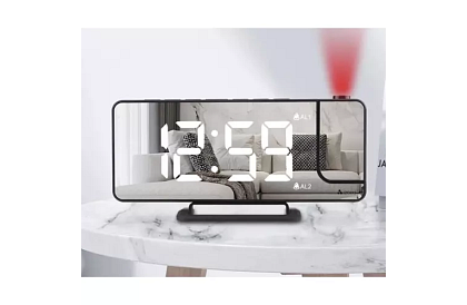 Zrcadlové hodiny s budíkem a projektorem