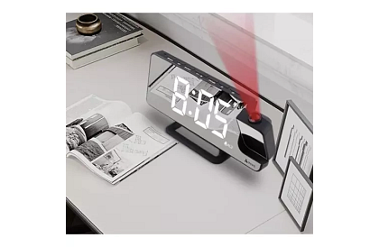 Zrcadlové hodiny s budíkem a projektorem