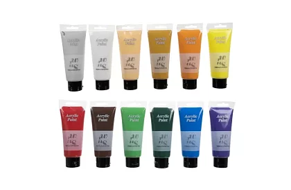 12 Akrylových barev -  každá po 100 ml
