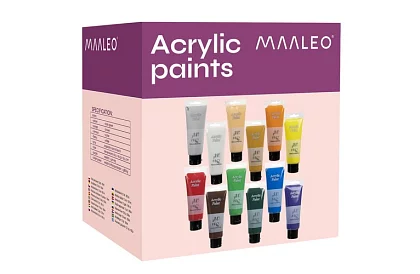 12 Akrylových barev -  každá po 100 ml