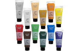 12 Akrylových barev -  každá po 100 ml