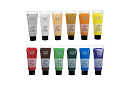 12 Akrylových barev -  každá po 100 ml