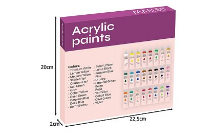24 akrylových barev - každá po 12 ml