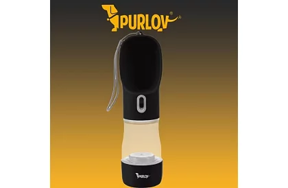 Cestovní láhev na vodu pro psy s miskou na pamlsky