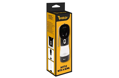 Cestovní láhev na vodu pro psy s miskou na pamlsky