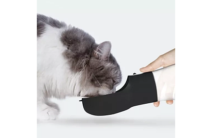 Cestovní láhev na vodu pro psy s miskou na pamlsky