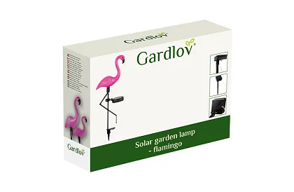 Solární zahradní lampa - Plameňák