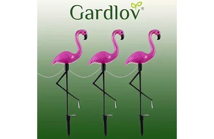 Solární zahradní lampa - Plameňák