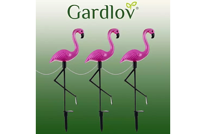 Solární zahradní lampa - Plameňák