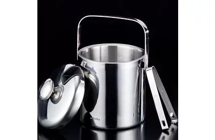 Zásobník na led 1,3 litrů – kbelík s víčkem a kleštěmi