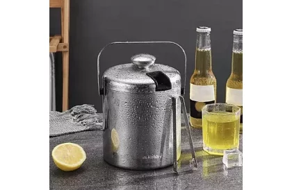 Zásobník na led 1,3 litrů – kbelík s víčkem a kleštěmi