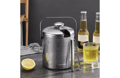 Zásobník na led 1,3 litrů – kbelík s víčkem a kleštěmi