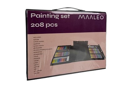 Výtvarná sada na malování - 208 kusů v pouzdře