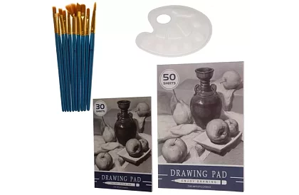 Sada na malování v dřevěném pouzdře – 130 položek