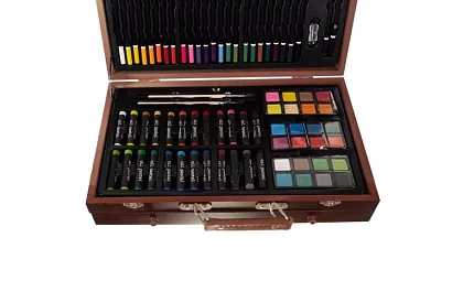 Sada na malování v dřevěném pouzdře – 130 položek