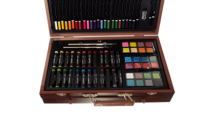 Sada na malování v dřevěném pouzdře – 130 položek