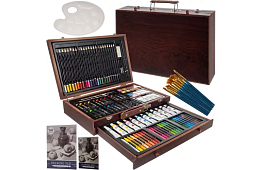 Sada na malování v dřevěném pouzdře – 130 položek