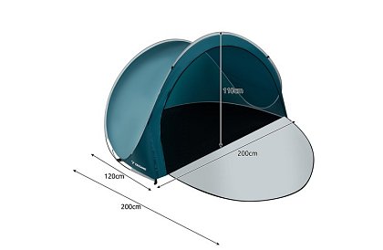 Samorozkládací plážový stan pro 3 osoby – 200 × 120 × 110 cm