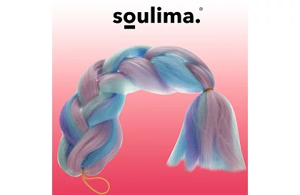 Syntetické ombre copánky na vlasy fialovo modré