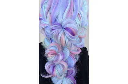 Syntetické ombre copánky na vlasy fialovo modré