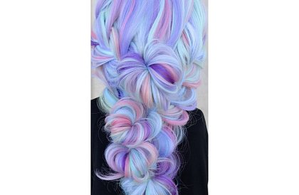 Syntetické ombre copánky na vlasy fialovo modré