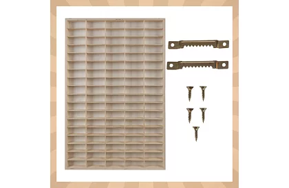 Dřevěná polička - organizér na autíčka - 90 přihrádek