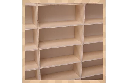 Dřevěná polička - organizér na autíčka - 90 přihrádek