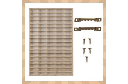 Dřevěná polička - organizér na autíčka - 90 přihrádek