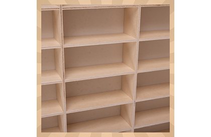 Dřevěná polička - organizér na autíčka - 90 přihrádek