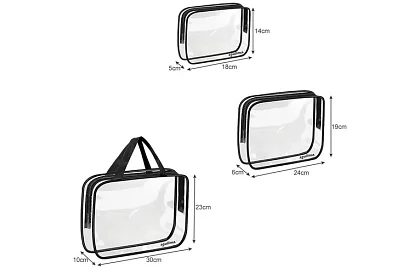 Průhledné kosmetické taštičky – sada 3 kusů