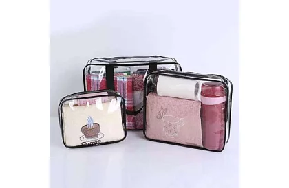 Průhledné kosmetické taštičky – sada 3 kusů