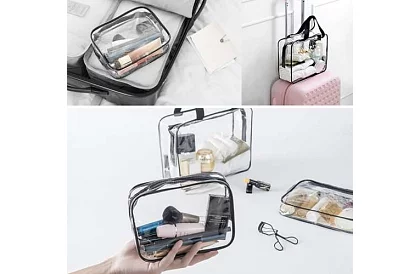 Průhledné kosmetické taštičky – sada 3 kusů