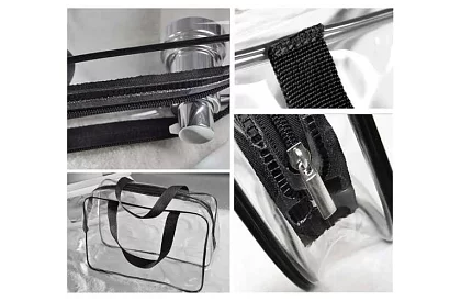 Průhledné kosmetické taštičky – sada 3 kusů