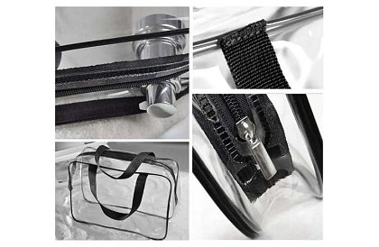 Průhledné kosmetické taštičky – sada 3 kusů