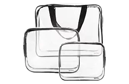 Průhledné kosmetické taštičky – sada 3 kusů