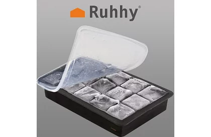 Silikonová forma na led s víčkem – ledník na 15 kostek ledu