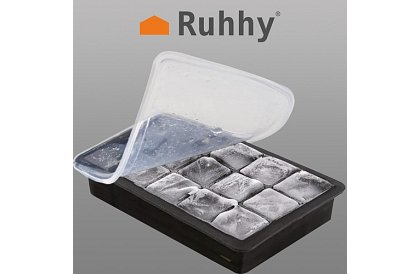 Silikonová forma na led s víčkem – ledník na 15 kostek ledu